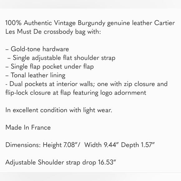 Authentic Cartier Les Must De crossbody bag - Picture 10 of 10